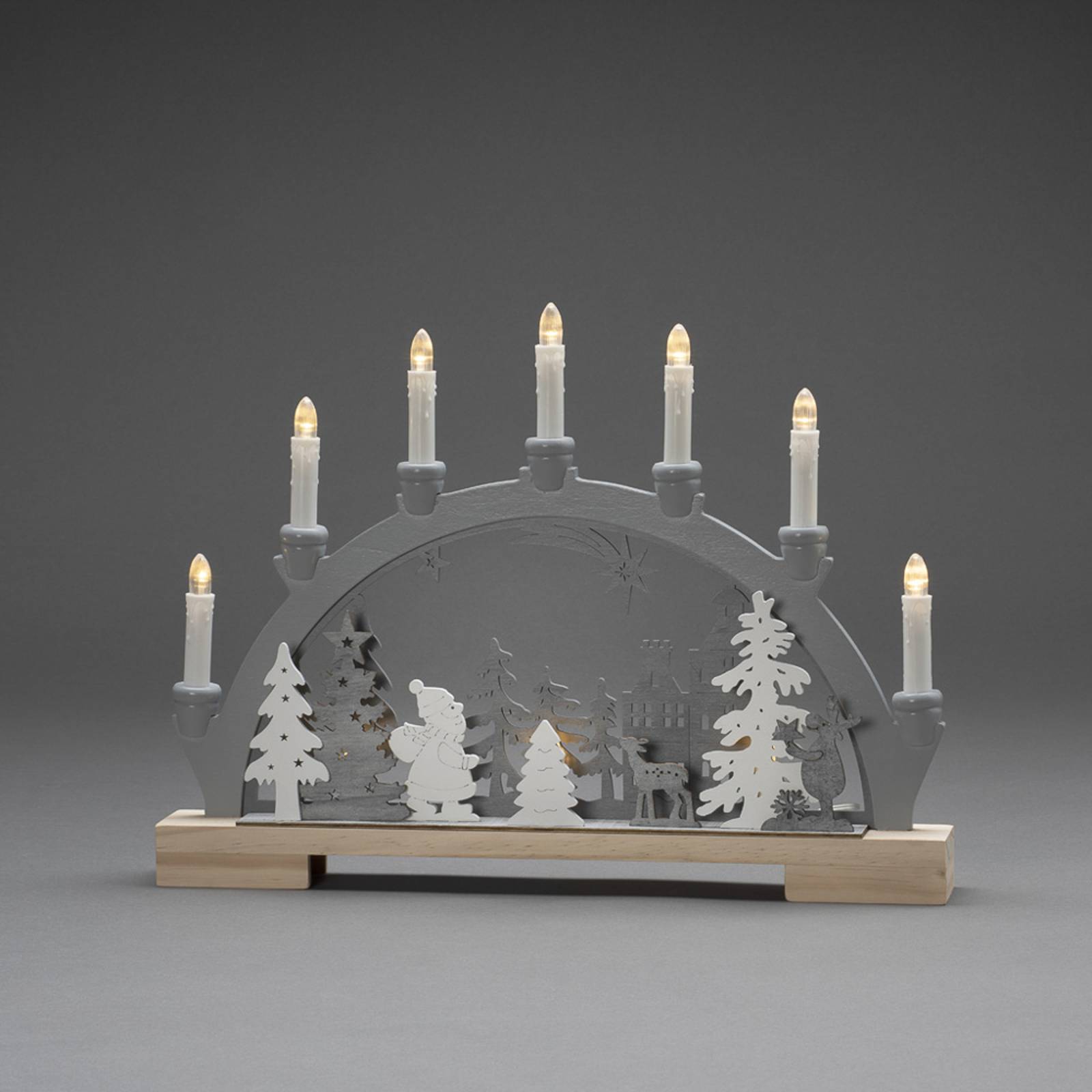 Svítidlo Konstsmide Christmas šedá/bílá/světlé dřevo dřevo