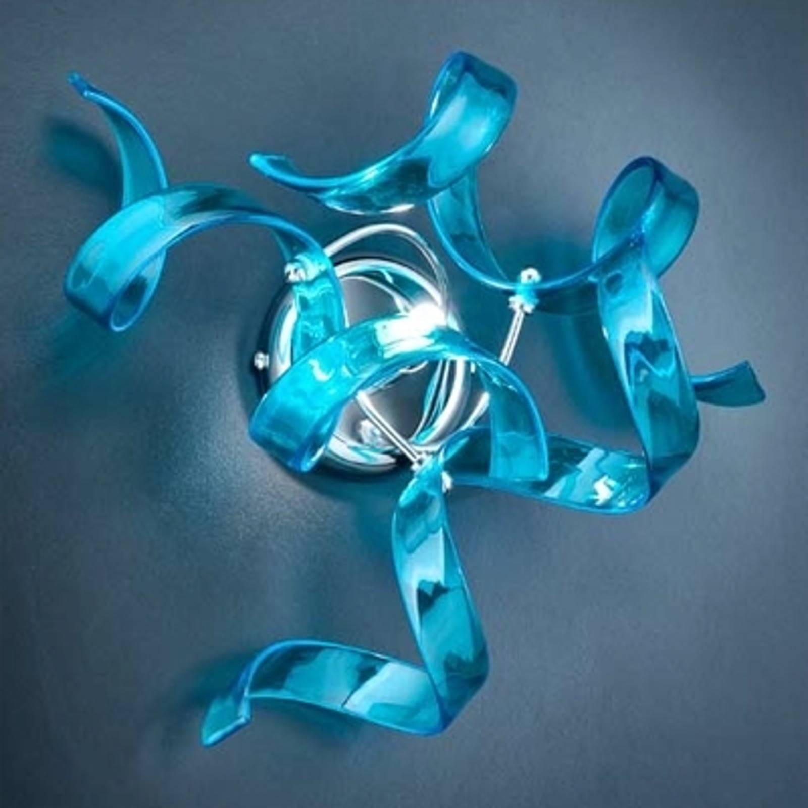 Svítidlo Metallux modrá/chrom kov/sklo