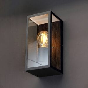 Svítidlo Eco-Light matná černá/tmavé dřevo hliník/sklo/dřevo